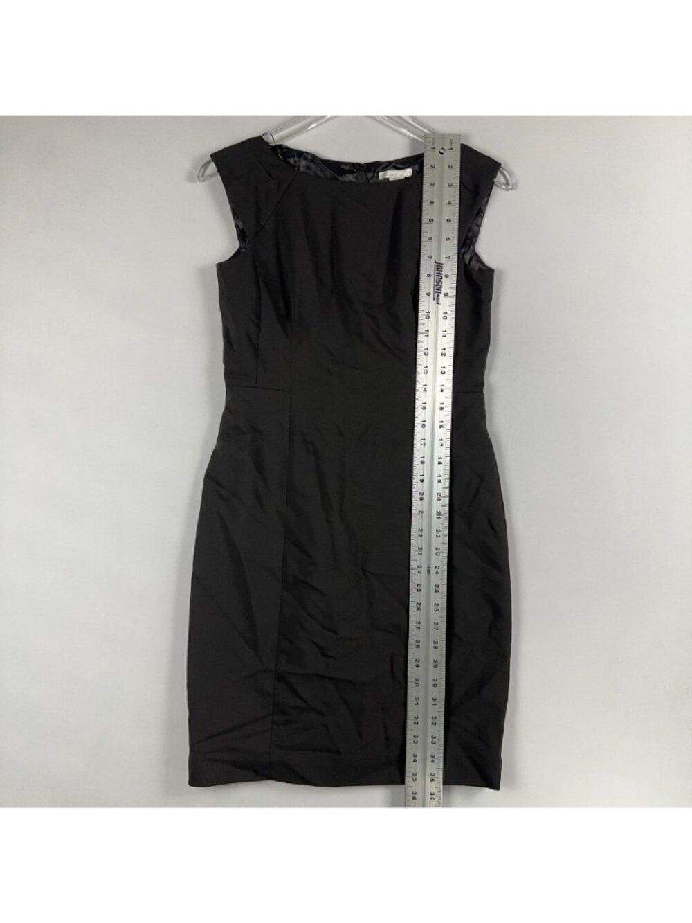 H&M Sheath Dress Size 8 Black  Sleeveless Zipper Back Boat Neck - Picture 7 of 10